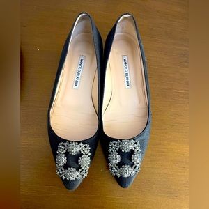 Manolo Blahnik Jeweled Flats
